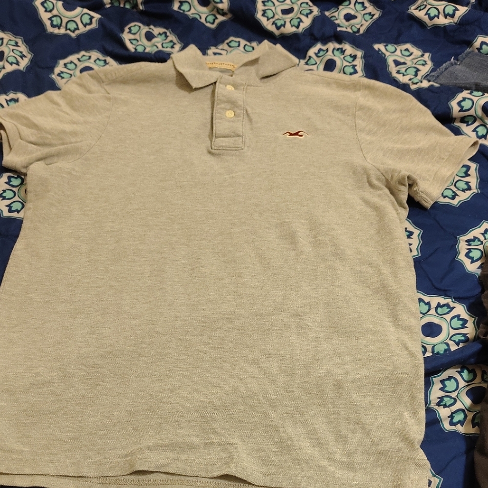 Hollister Light Gray Polo Shirt